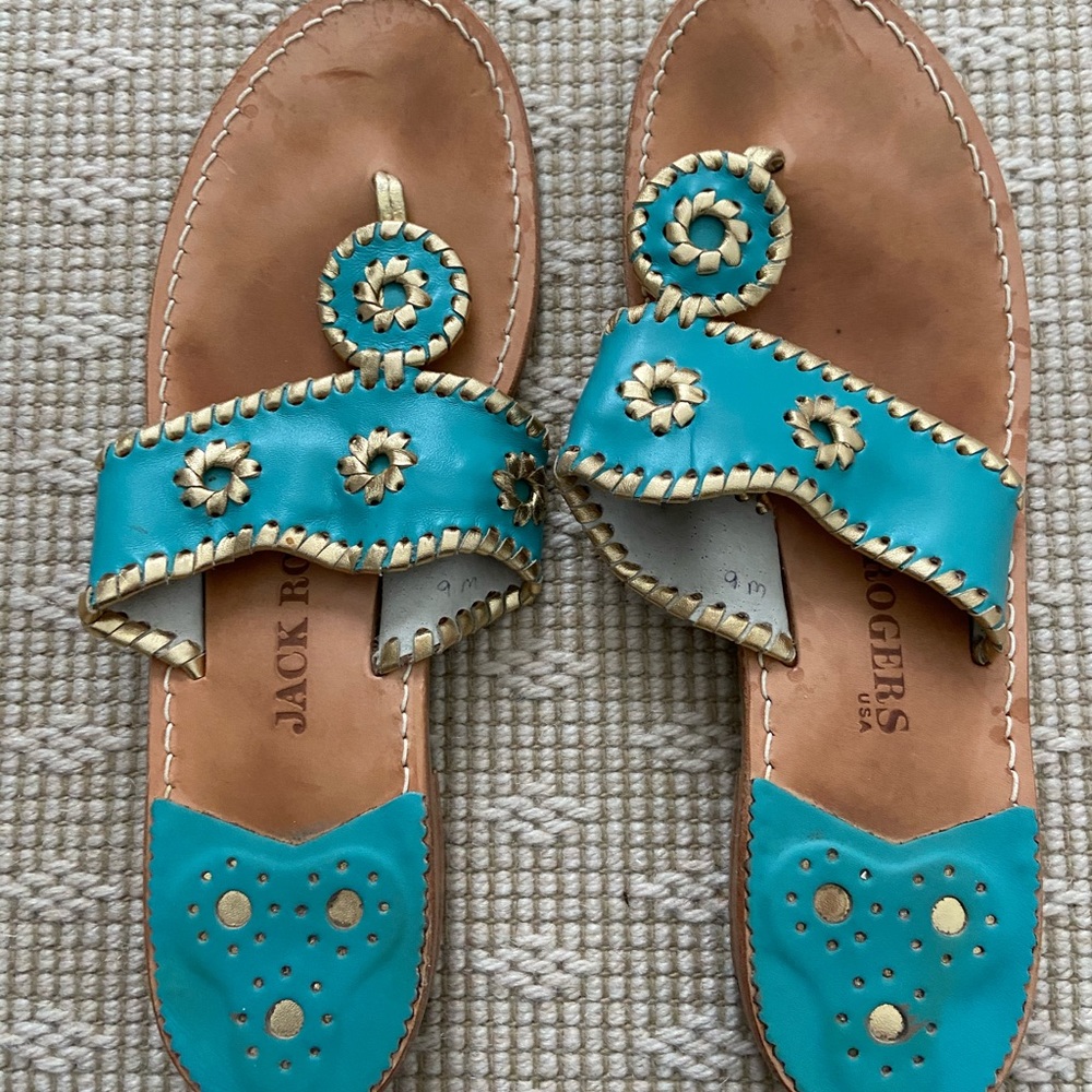 Jack Rogers Turquoise Navajo Sandals 9.5M
